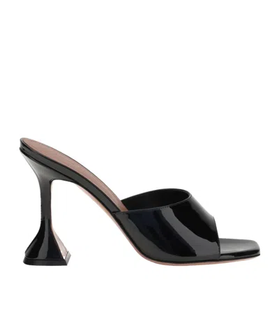 Amina Muaddi Square Toe High Heel Sandals In Black