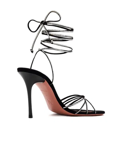 AMINA MUADDI SQUARE TOE HIGH HEEL SANDALS