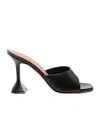 Amina Muaddi Lupita' Suede Heeled Slip Ons In Black