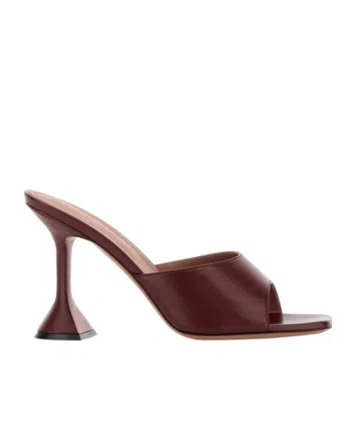 Amina Muaddi Square-toed High-heeled Sandals In Animal Print