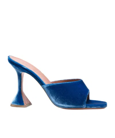 Amina Muaddi Square-toe High-heeled Sandals In Blue