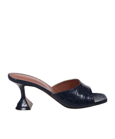 Amina Muaddi Square-toed High-heeled Sandals In Black