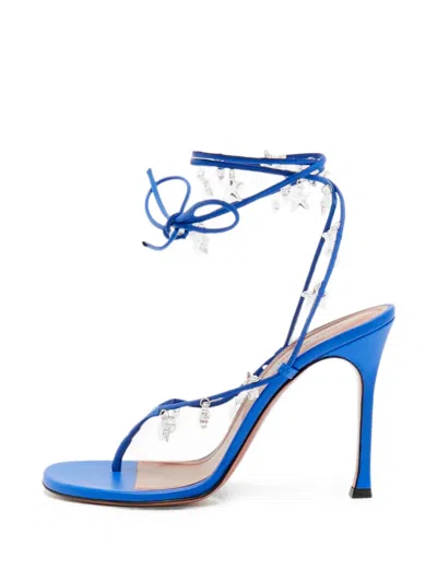 Pre-owned Amina Muaddi Star-charm Sandals In Blue