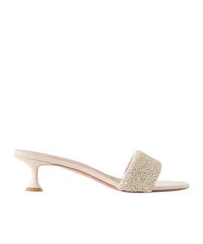Amina Muaddi Straw Mules In Brown