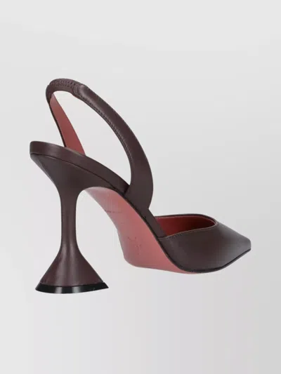 Amina Muaddi Stylish Pointed Toe High Heel Pumps In Burgundy