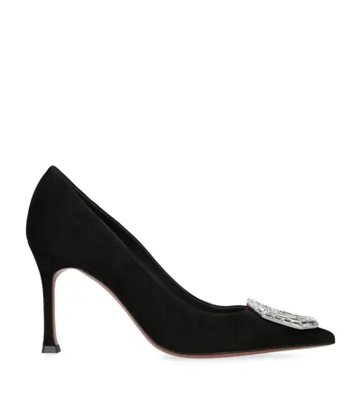 AMINA MUADDI SUEDE CAMELIA PUMPS 90