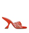 Amina Muaddi Mookie Suede Pvc Comma-heel Mules