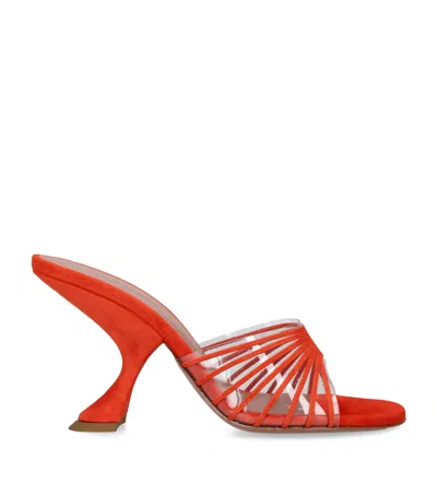 Amina Muaddi Suede Mookie Heeled Mules 90