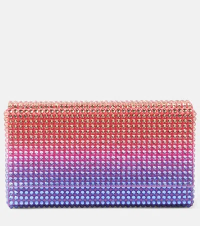 Amina Muaddi Super Amini Paloma Mini Embellished Clutch In Marshmallow