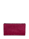 Amina Muaddi Super Amini Paloma Ruby Clutch In Burgundy