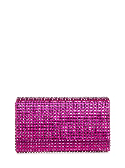 Amina Muaddi Superamini Paloma Clutch In Fuchsia