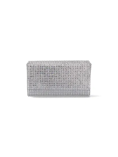 Amina Muaddi "superamini" Pouch In Silver