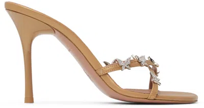 Amina Muaddi Tan Debora Heeled Sandals In Latte