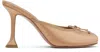 Amina Muaddi Tan Lila Slipper 95 Heels In Latte