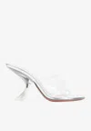 Amina Muaddi Metallic Open-toe Sandals With Sculptural Heel In Metallic