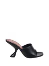 Amina Muaddi 90mm Lupita Sculpted Heel Sandals