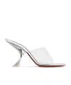 Amina Muaddi Metallic Open-toe Sandals With Sculptural Heel In White