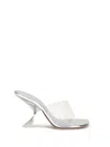 Amina Muaddi Metallic Open-toe Sandals With Sculptural Heel In White