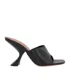 Amina Muaddi 90mm Lupita Sculpted Heel Sandals