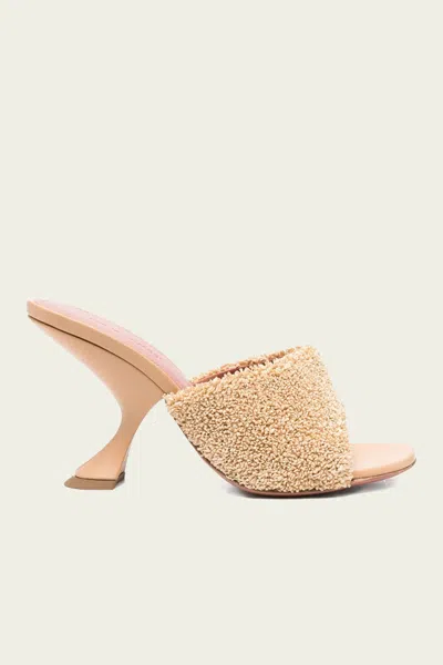 Amina Muaddi Taylor Raffia Slipper 90 In Beige
