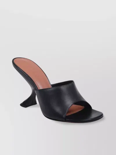 Amina Muaddi Taylor Sculptural Heel Leather Sandals