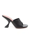 Amina Muaddi 90mm Lupita Sculpted Heel Sandals In Black