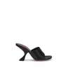 Amina Muaddi Sabot Taylor In Pelle Nera Donna