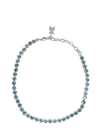 Amina Muaddi Tennis Anklet In Clear Blue