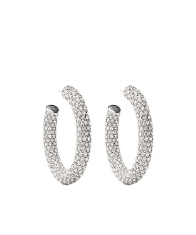 AMINA MUADDI TEXTURE INLAID MEDIUM EARRINGS