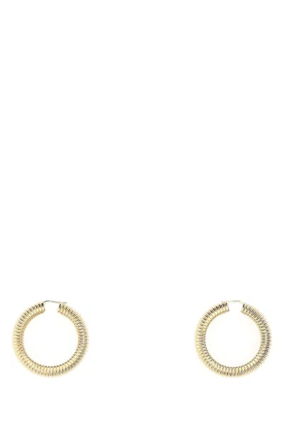 Amina Muaddi Textured Hoop Earrings In Gold
