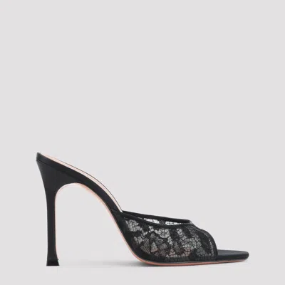 Amina Muaddi Thece Slip-on Pumps With 10.5cm Heel Height In Black