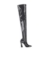 Amina Muaddi Marine Stretch 95 Latex Over-the-knee Boots In Black