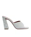 Amina Muaddi Thick Heeled Sandals In Gray