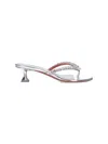 Amina Muaddi Gigi Thong Mirror Sandals In White