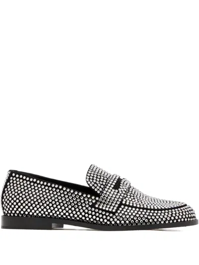 Amina Muaddi Tilda Crystal-embellished Loafers In Black