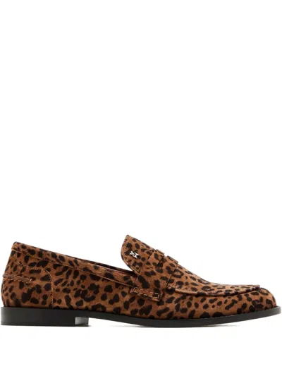 Amina Muaddi Tilda Leopard-print Loafers In Animal Print