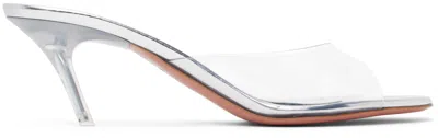Amina Muaddi Lupita Mules Square Toe Sculptural Heel In White