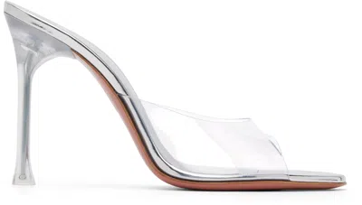 Amina Muaddi Transparent Alexa Glass Slipper 105 Heeled Sandals In White