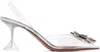 Amina Muaddi Transparent Begum Glass Slingback Heels In Transparent