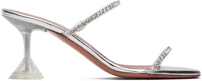 Amina Muaddi Transparent Gilda Glass 70 Heeled Sandals