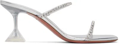 Amina Muaddi Transparent Gilda Glass Slipper 70 Heeled Sandals