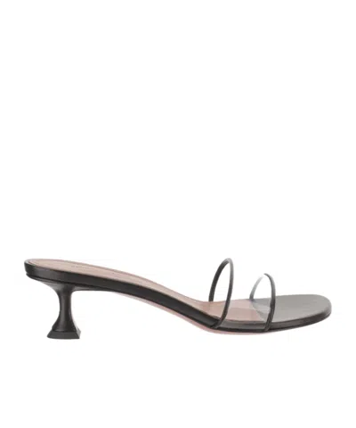 Amina Muaddi Andreea Transparent-strap Heeled Sandals In Black