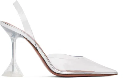 AMINA MUADDI TRANSPARENT HOLLI GLASS SLING HEELS