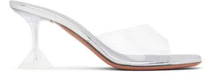Amina Muaddi Transparent Lupita Glass Slipper 70 Heeled Sandals In Beige
