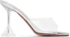 Amina Muaddi Transparent Lupita Glass Slipper Heeled Sandals