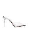 Amina Muaddi Transparent Pvc Stiletto Heels Sandals In White