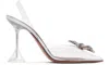 Amina Muaddi Transparent Begum Glass Slingback Heels In Transparent
