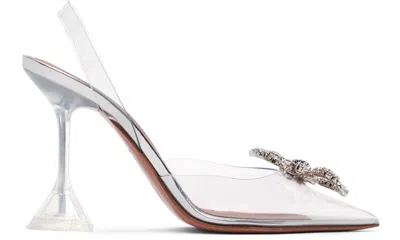 Amina Muaddi Transparent Rosie Glass Sling Heels