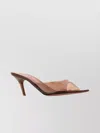 Amina Muaddi Transparent Strap Mid Heel Open Toe Mules
