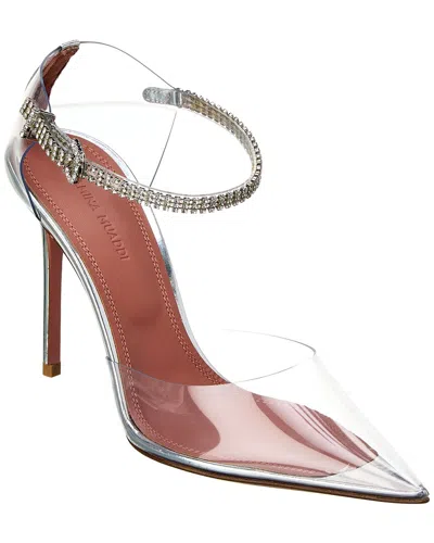 Amina Muaddi Ursina Glass Pump 95 In Silver